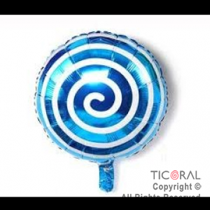 GLOBO MYLAR REDONDO 18  ESPIRAL AZUL ENVASADO HS7958-G-6  X 1 X ( 5 )